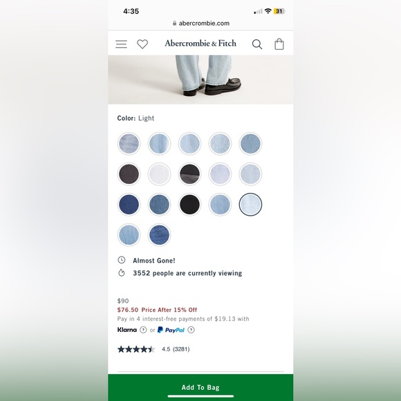 23/000 Long A&F 90s straight Ultra High Rise Curve Love Jeans - Picture 5 of 6